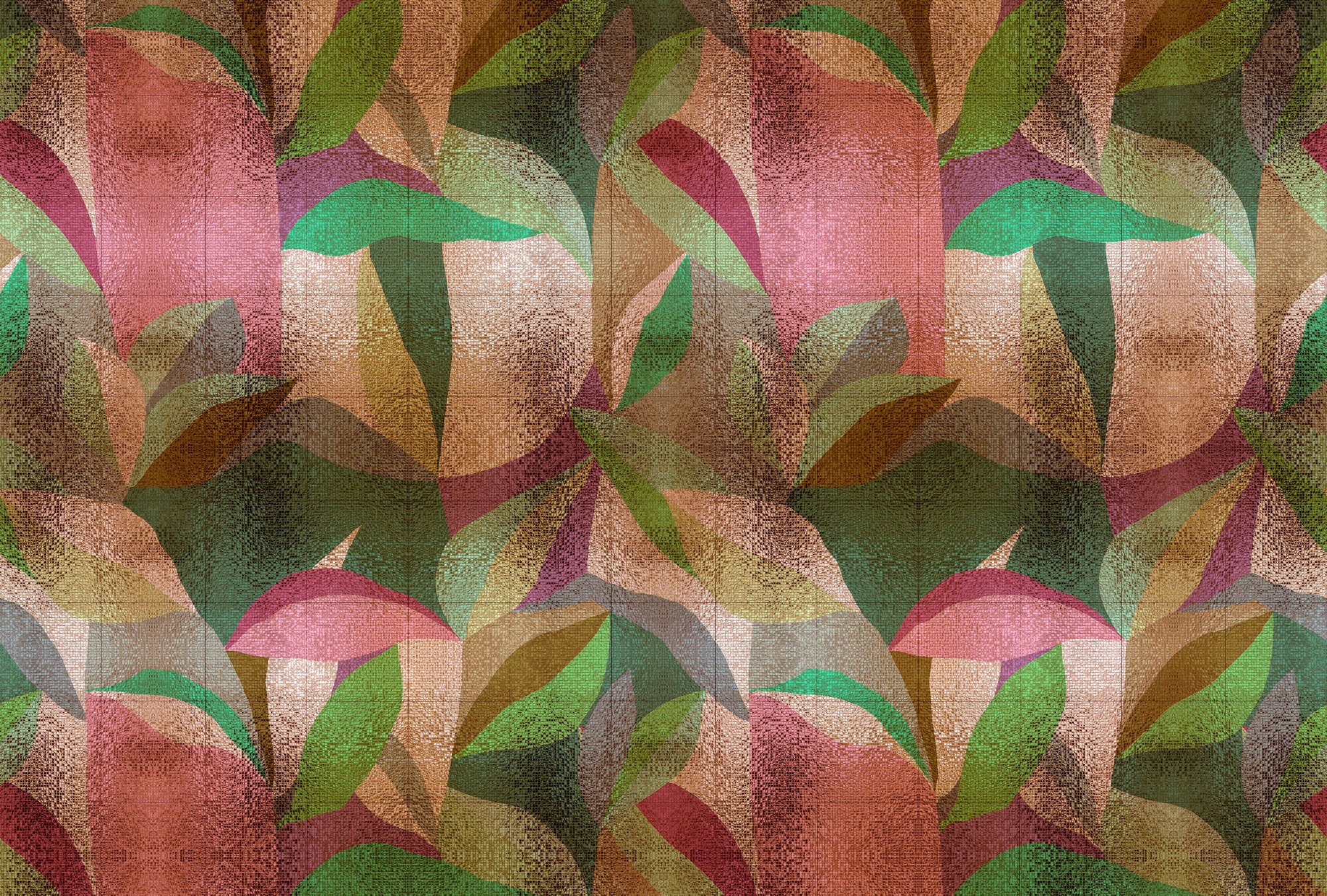             Fototapete »grandezza« - Abstraktes buntes Blätterdesign mit Mosaikstruktur – Glattes, leicht perlmutt-schimmerndes Vlies
        