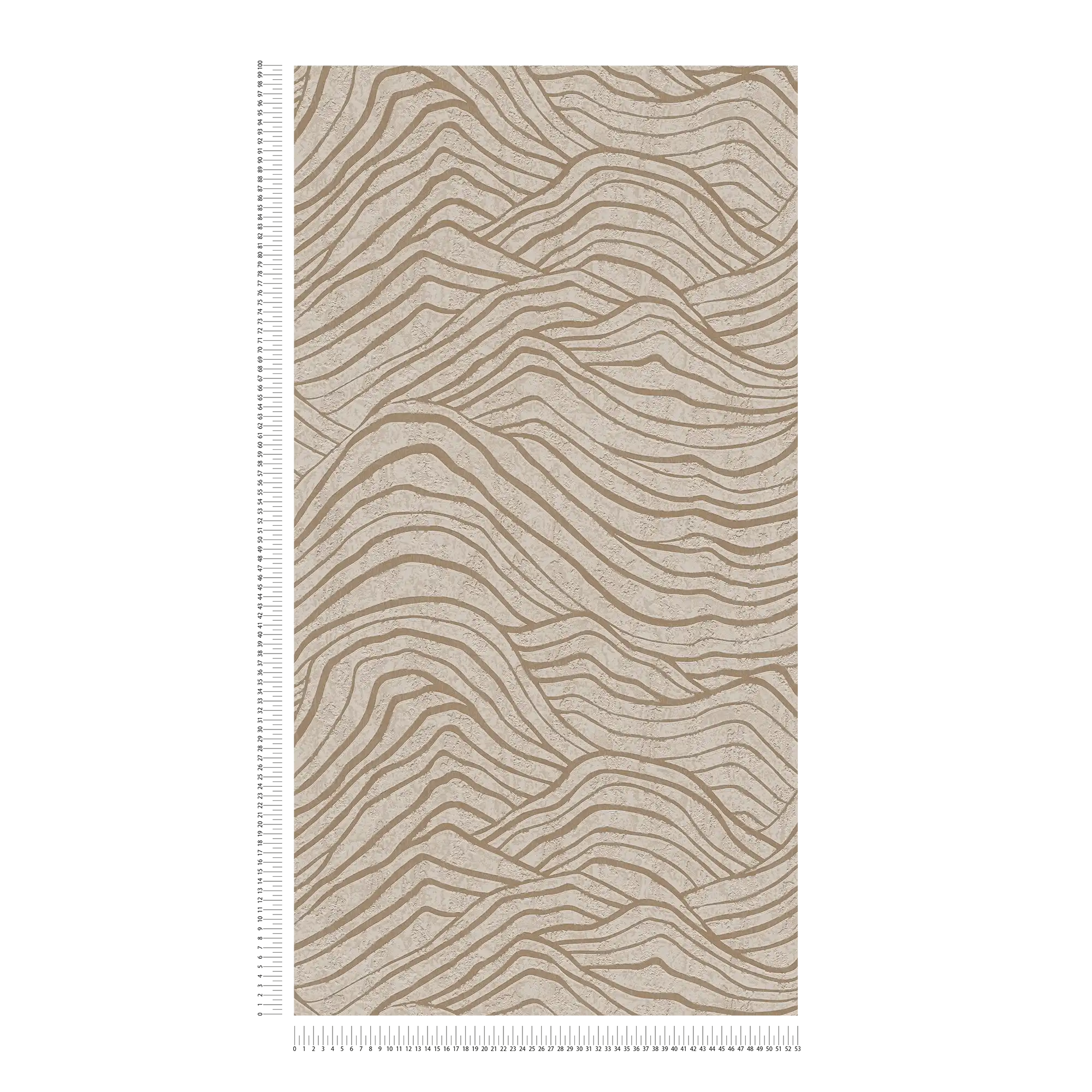             Tapete mit asiatischem Hügel Muster – Beige, Gold, Grau
        