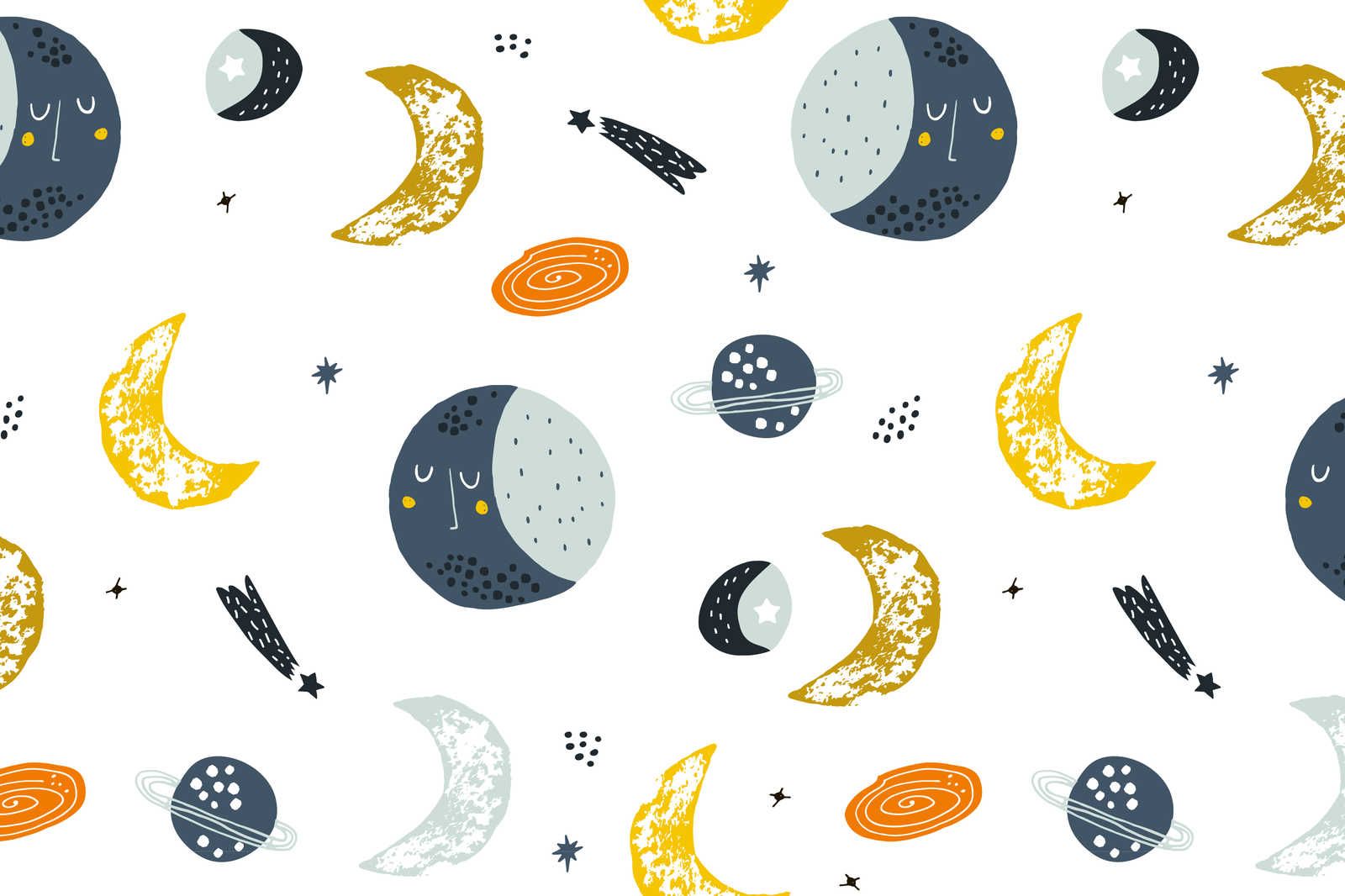             Leinwand mit Monden und Sternschnuppen – 90 cm x 60 cm
        