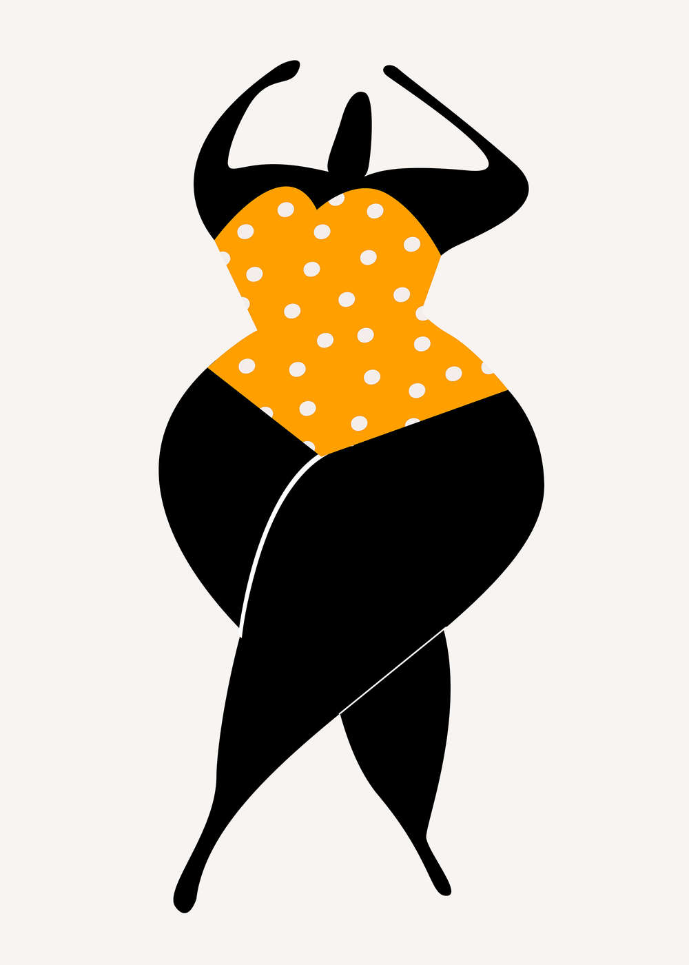             Kunst Fototapete Frauen Figur im Badeanzug – Gelb
        