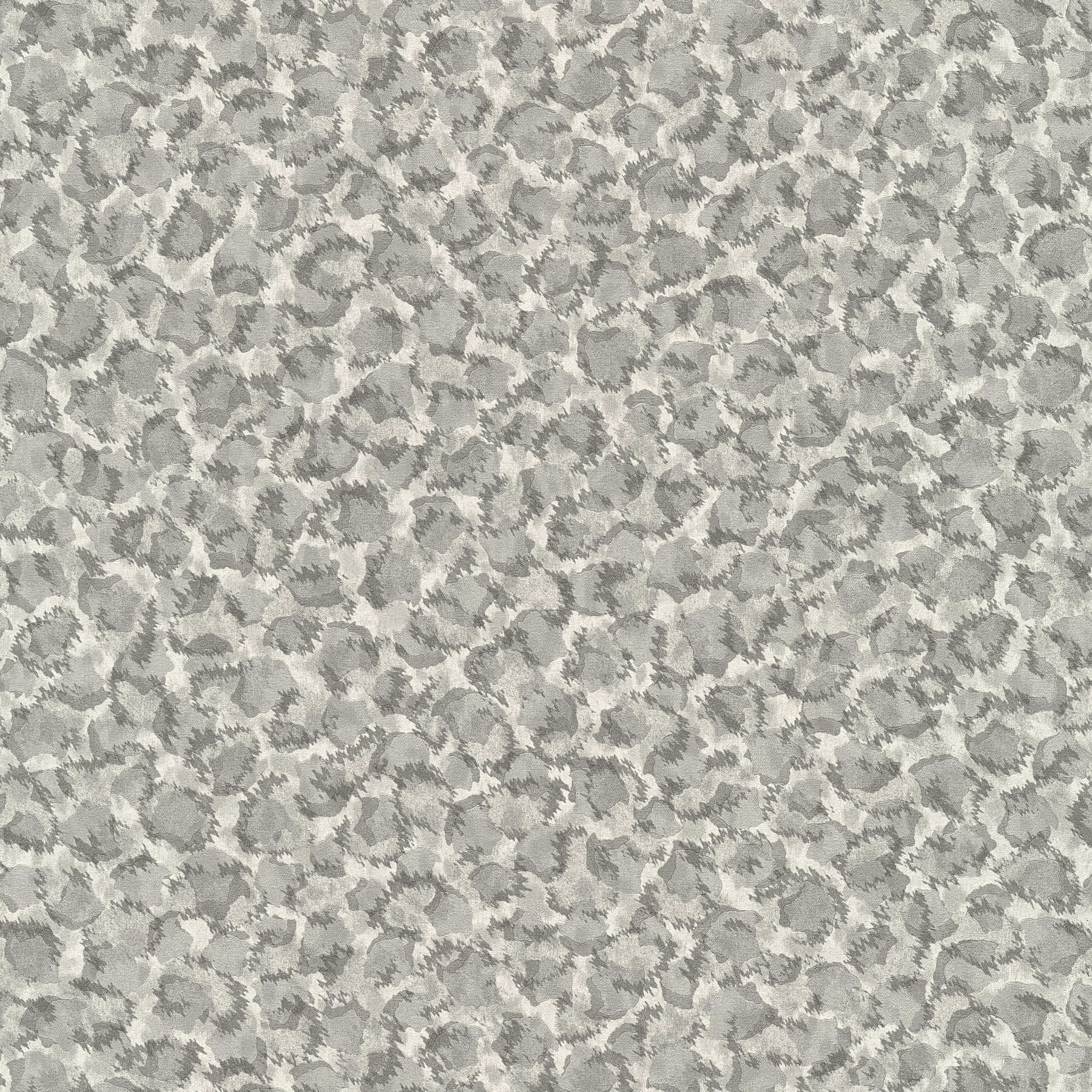 Vliestapete mit Tupfen Muster im Ethno Stil – Grau, Metallic
