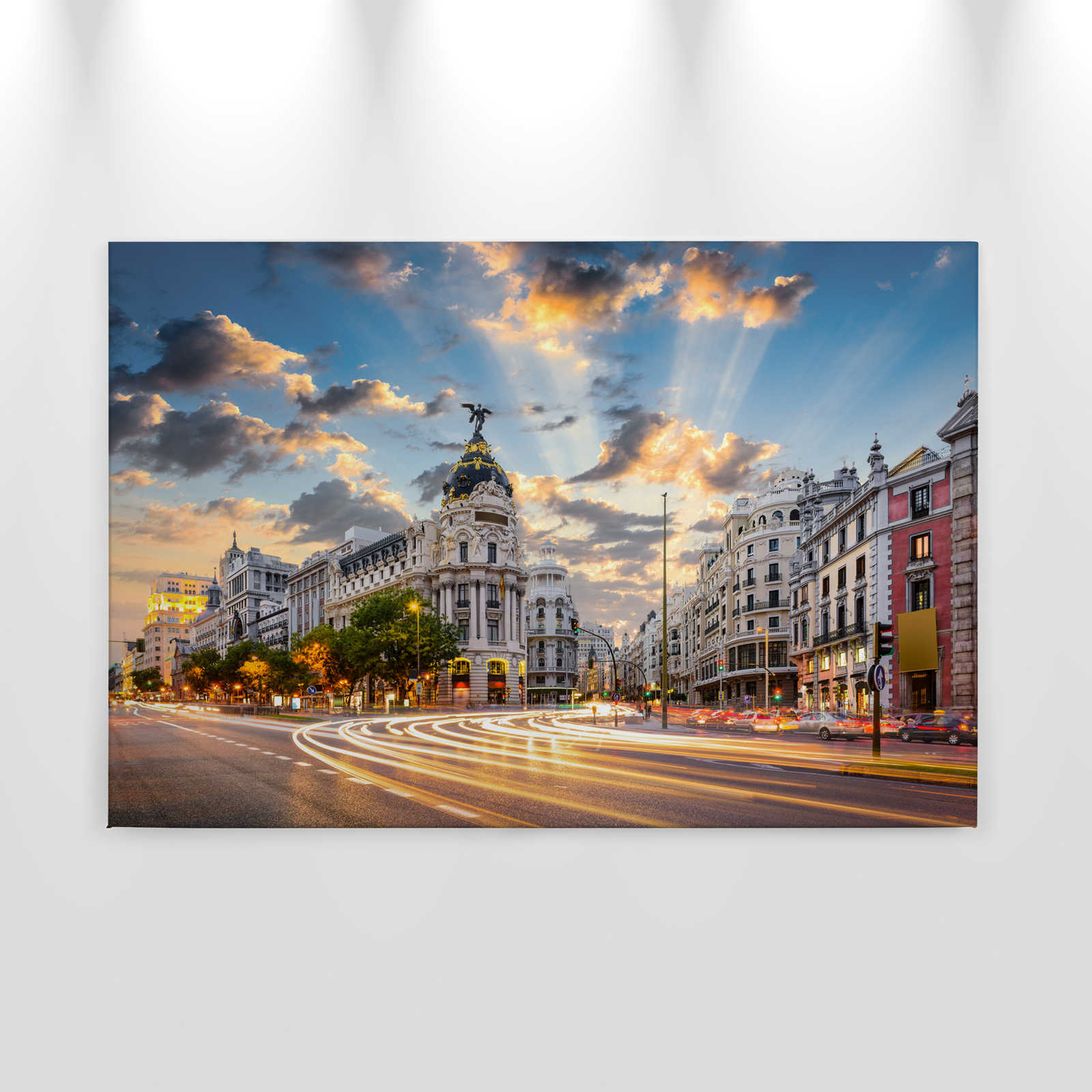             Leinwand mit Madrids Straßen am Morgen – 0,90 m x 0,60 m
        