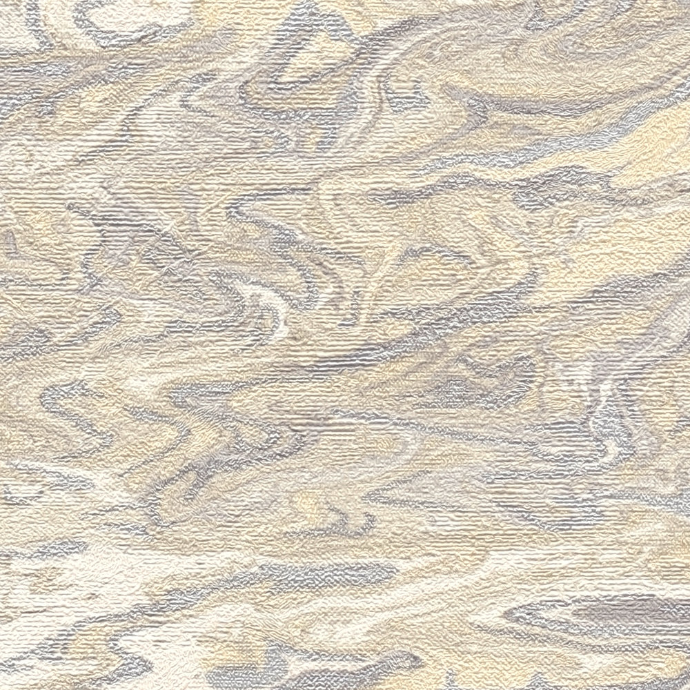            Marmorierte Tapete Marble Paper Effekt – Weiß, Beige, Creme
        