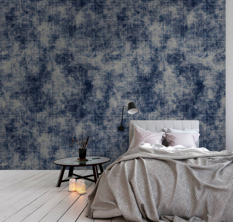             Fototapete Batik Muster & Textiloptik – Blau, Weiß
        