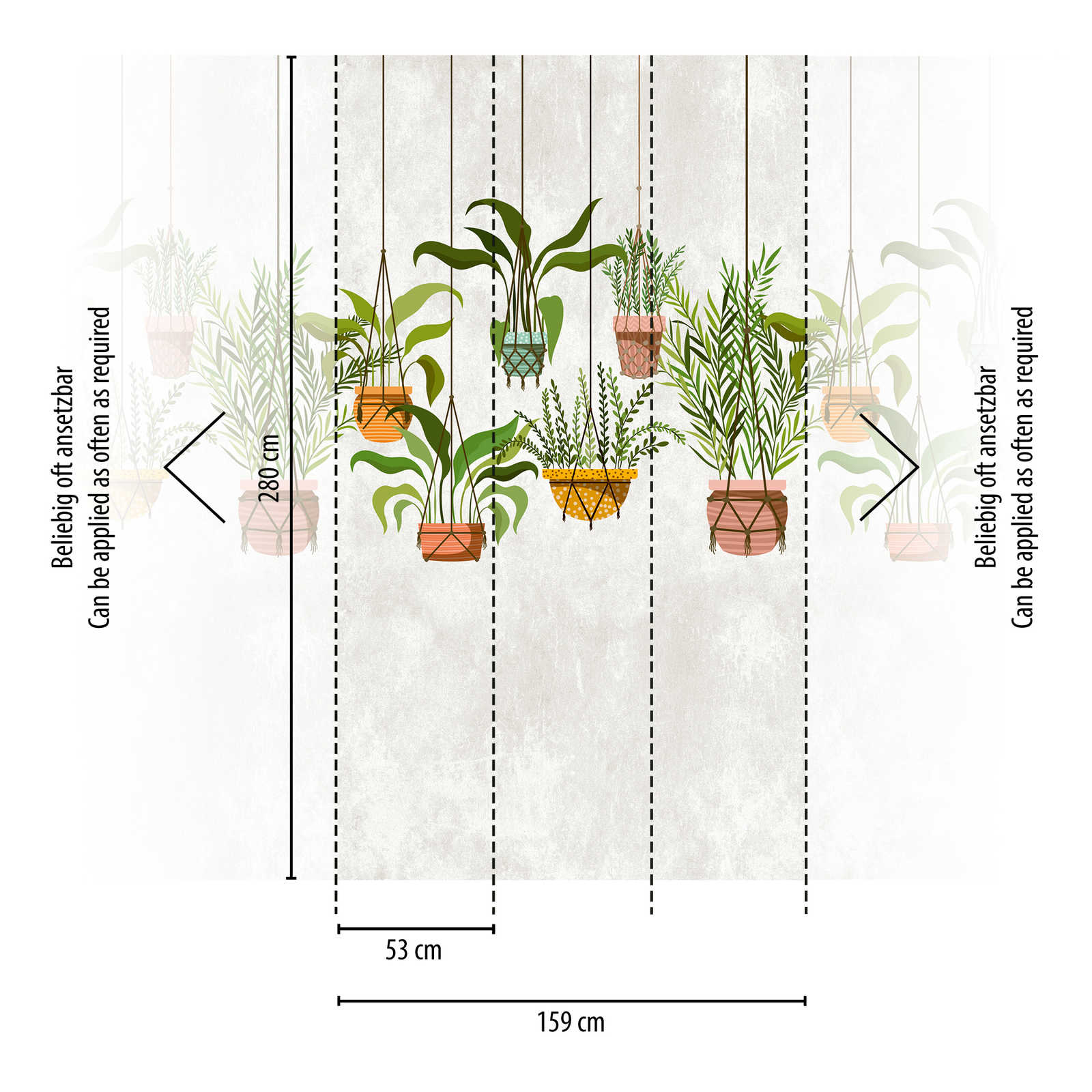             Tapeten Neuheit | Motivtapete hängende Pflanzen botanisches Dekor
        