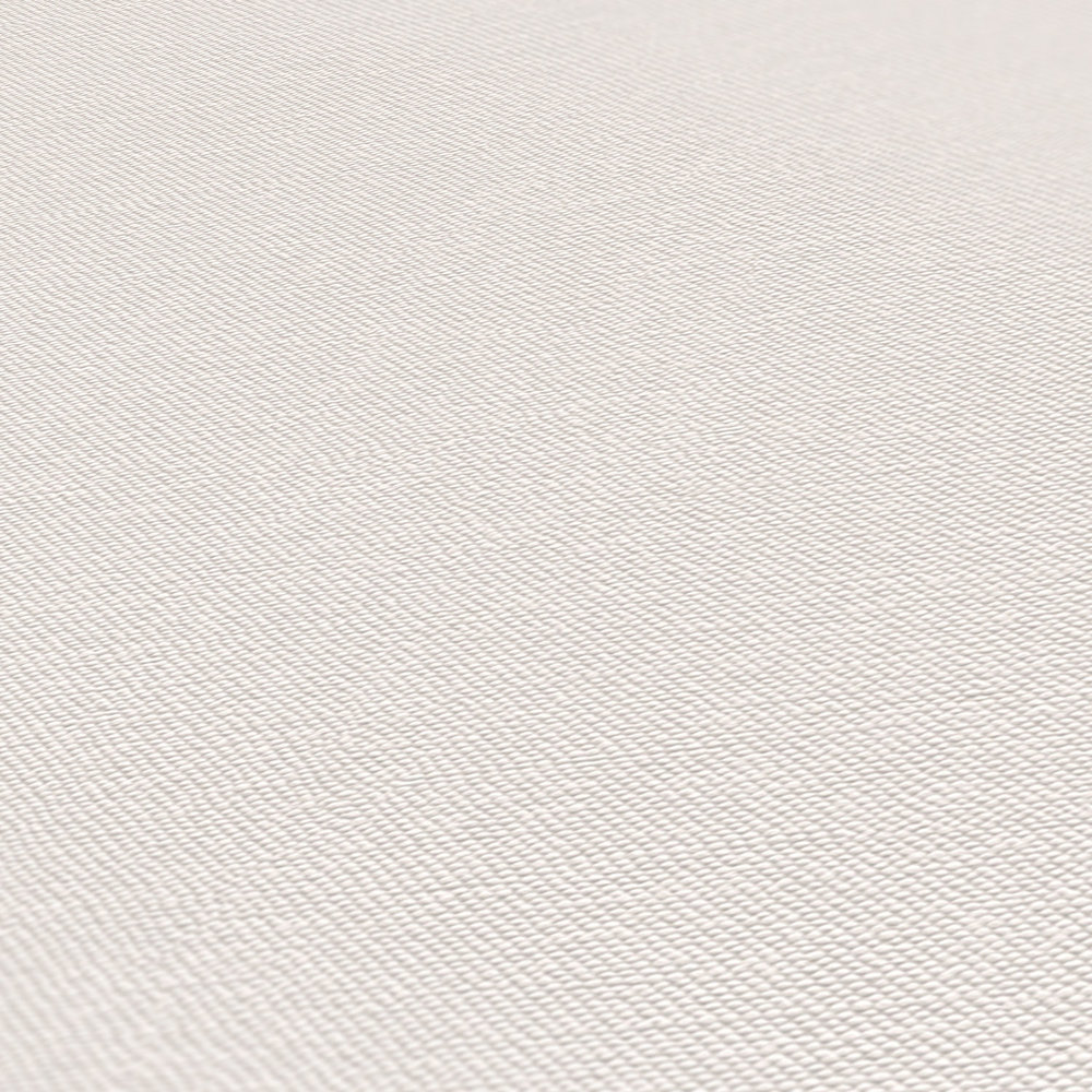             Einfarbige Tapete mit Gewebe-Struktur matt – Weiß
        