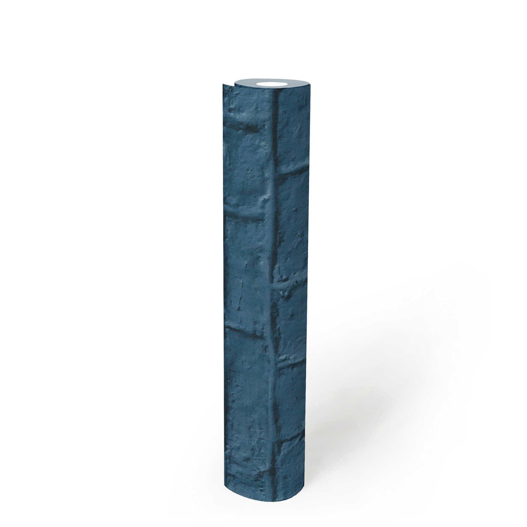             Steintapete in glatter Backsteinoptik – Blau
        