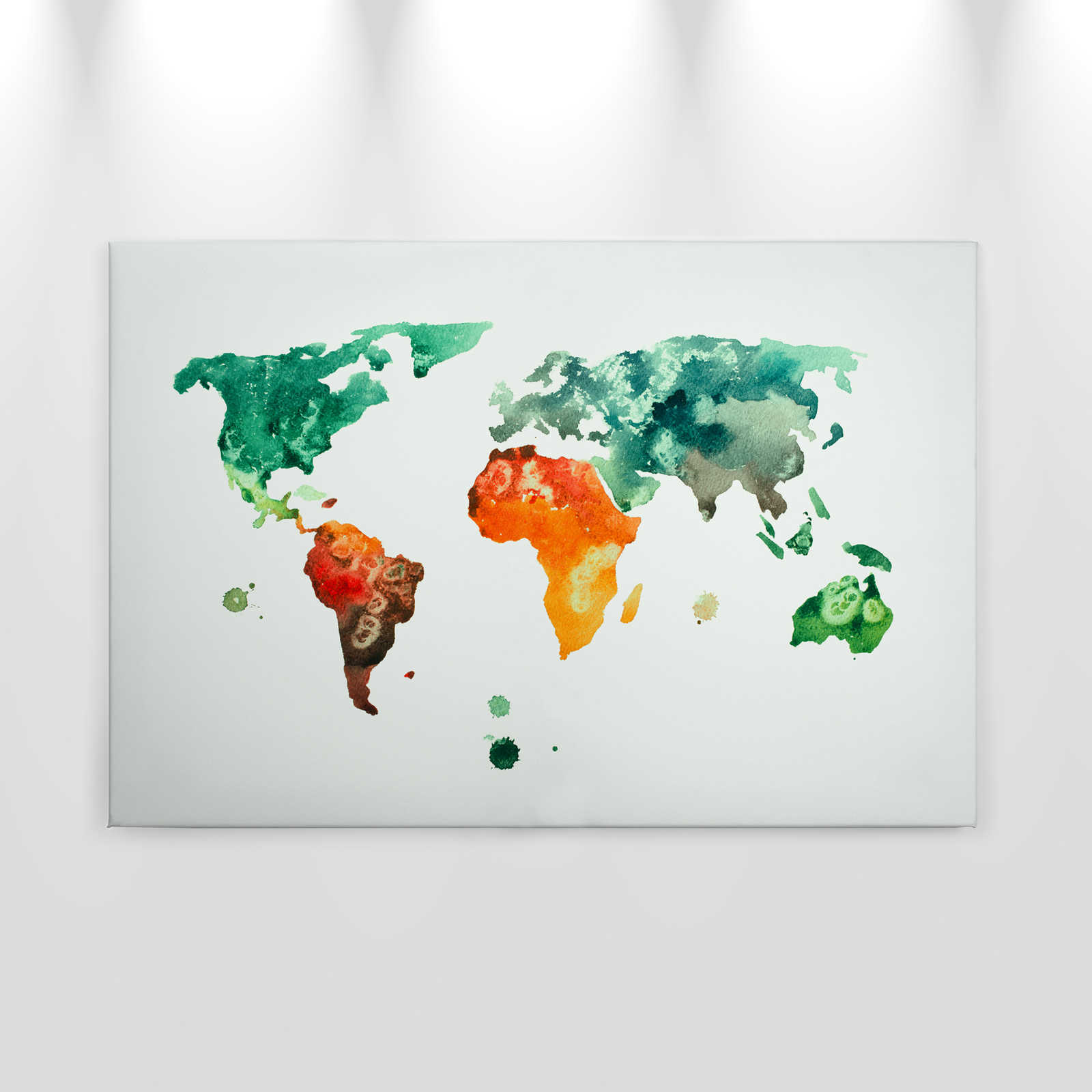             Weltkarten Leinwand Wasserfarben – 0,90 m x 0,60 m
        