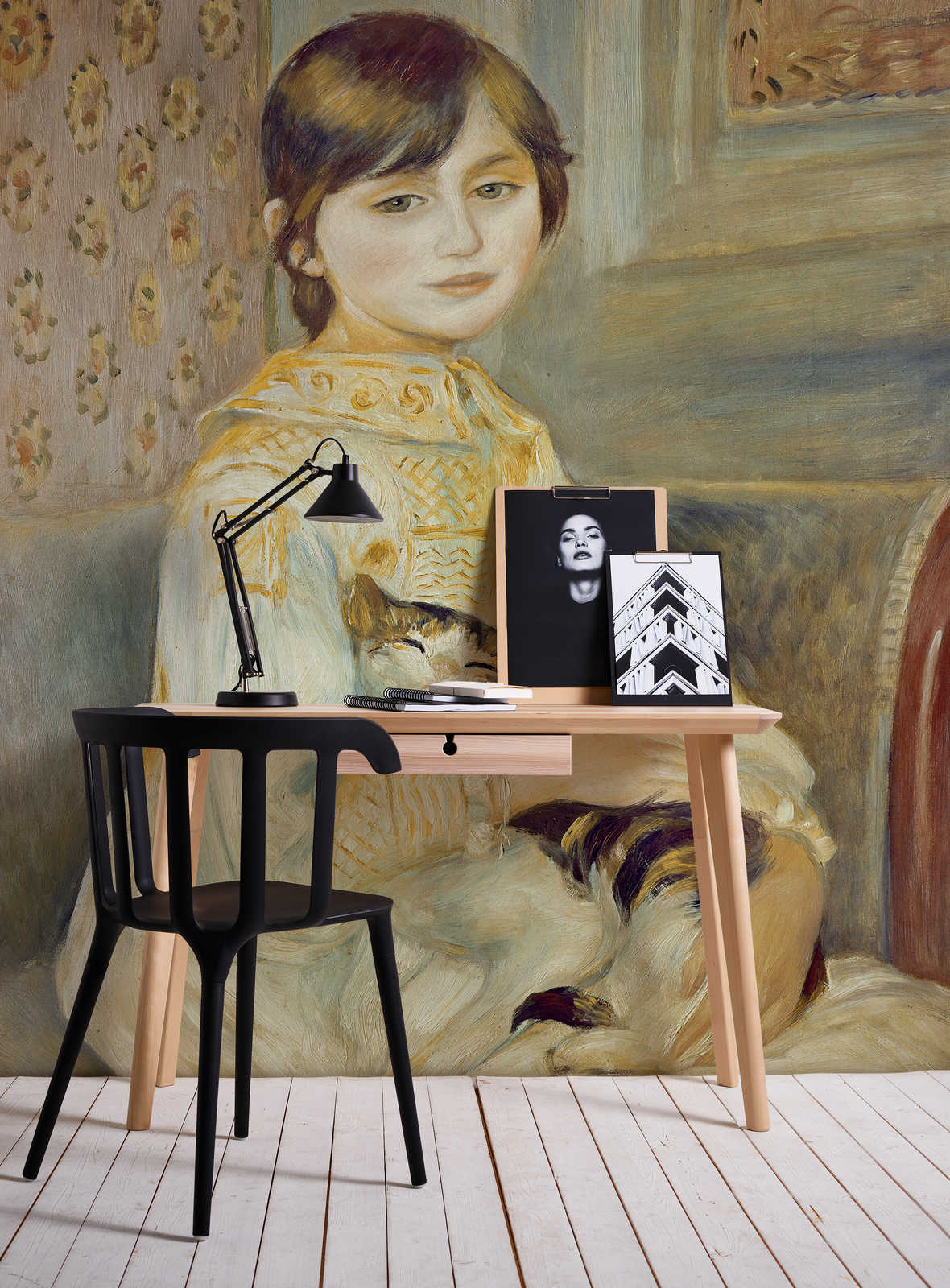             Fototapete "Mademoiselle Julie mit Katze" von Pierre Auguste Renoir
        