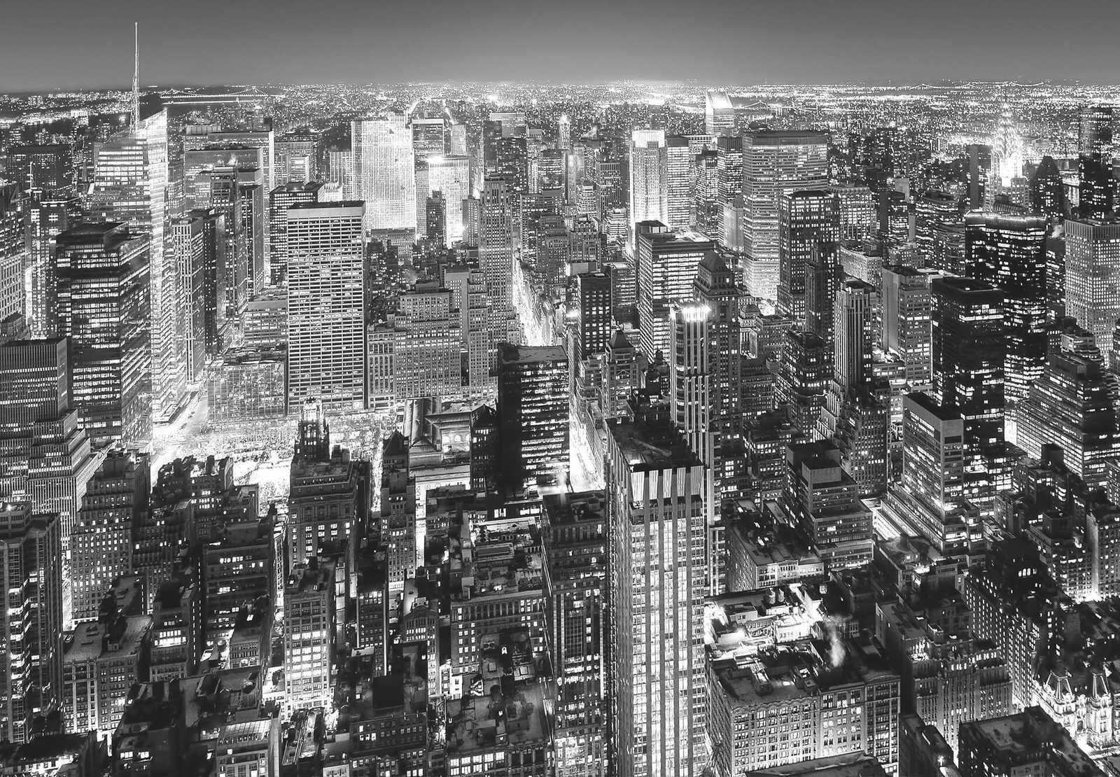 New York Fototapete Schwarz-Weiß Midtown bei Nacht
