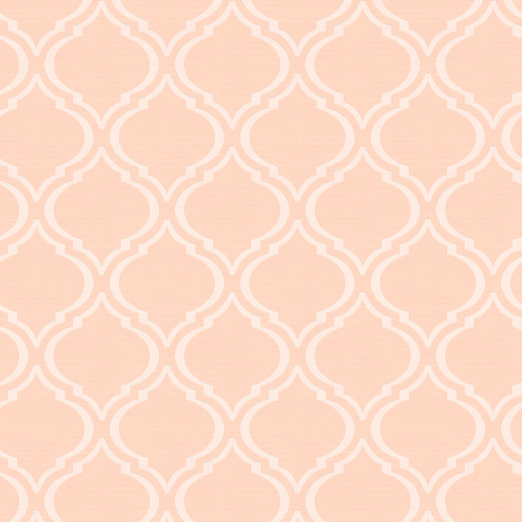 Tapete Retro Design mit Art Deco Muster & Glanzeffekt – Rosa, orange, Weiß
