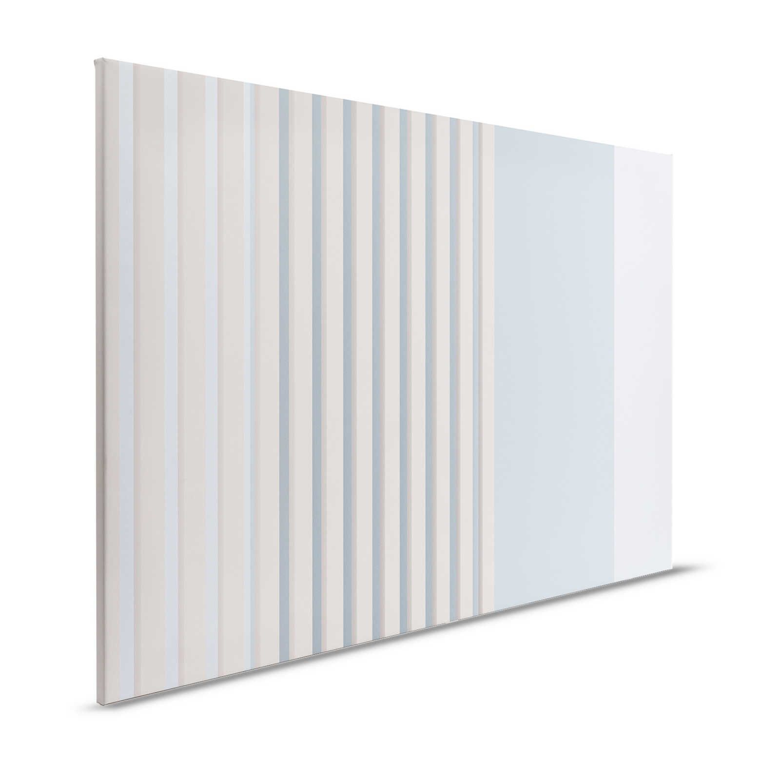 Illusion Room 2 - Leinwandbild 3D Streifen Design in Blau & Grau – 1,20 m x 0,80 m
