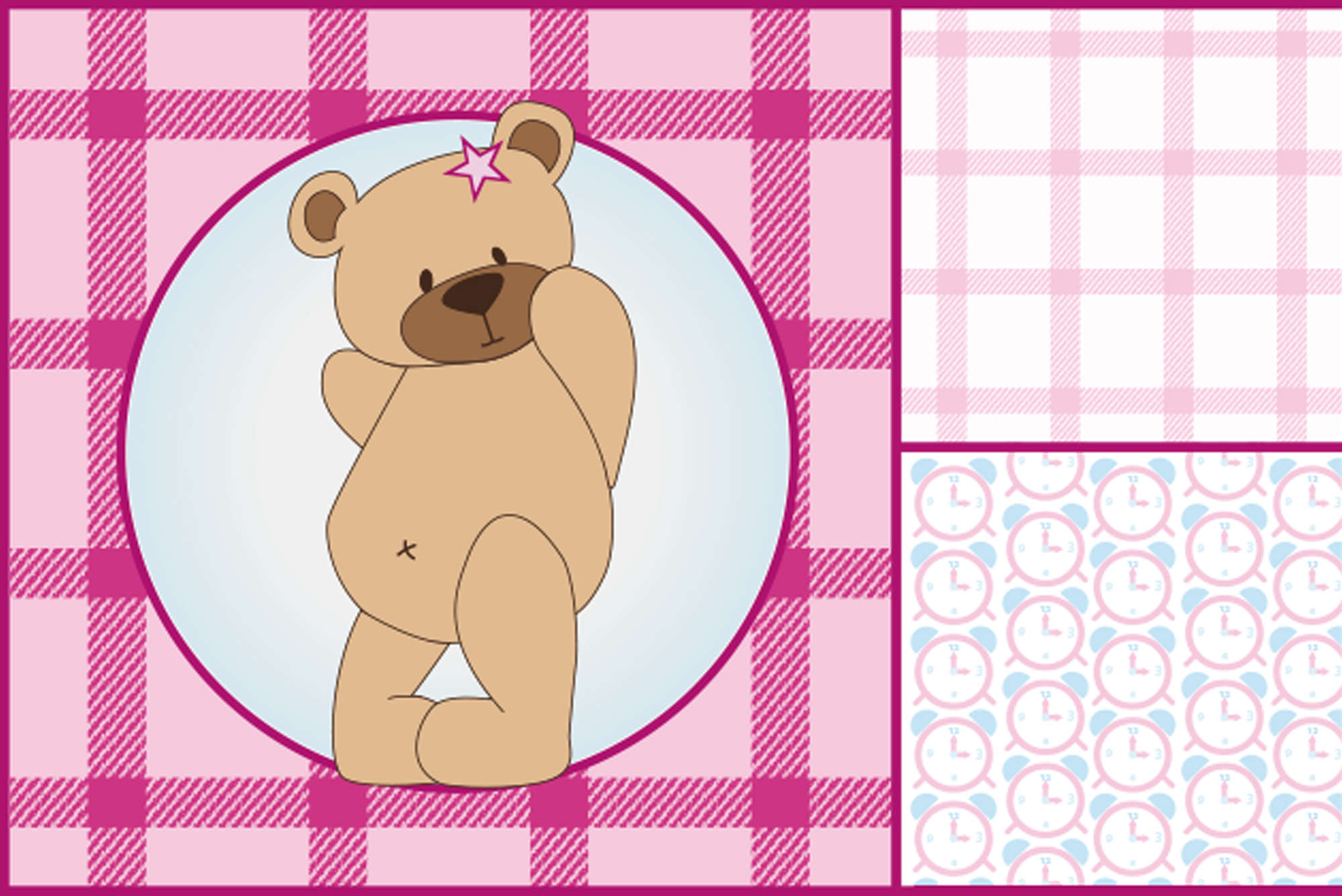             Fototapete Teddybär im Kinderdesign – Perlmutt Glattvlies
        