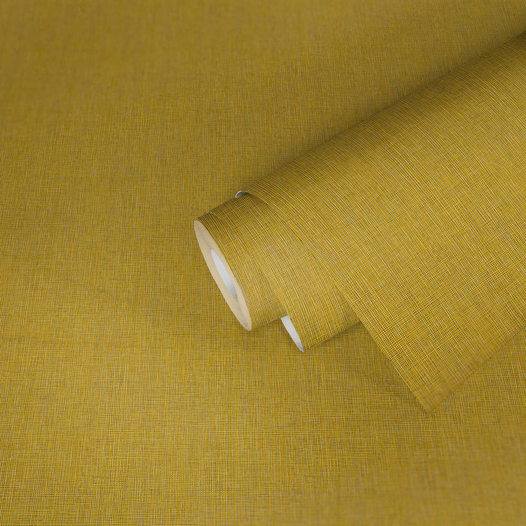             Uni-Tapete Textil Optik mit Details in Silber & Grau – Gelb, Grau, Silber
        