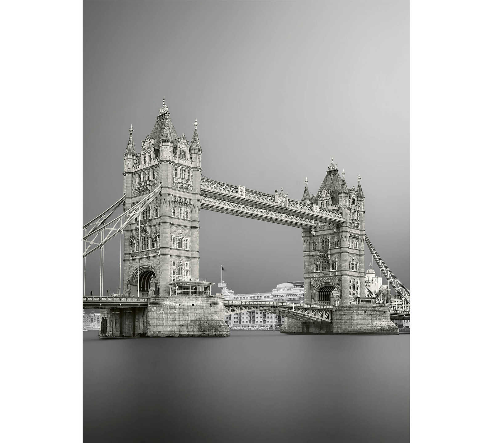         Fototapete London Tower Bridge – Grau, Weiß, Schwarz
    