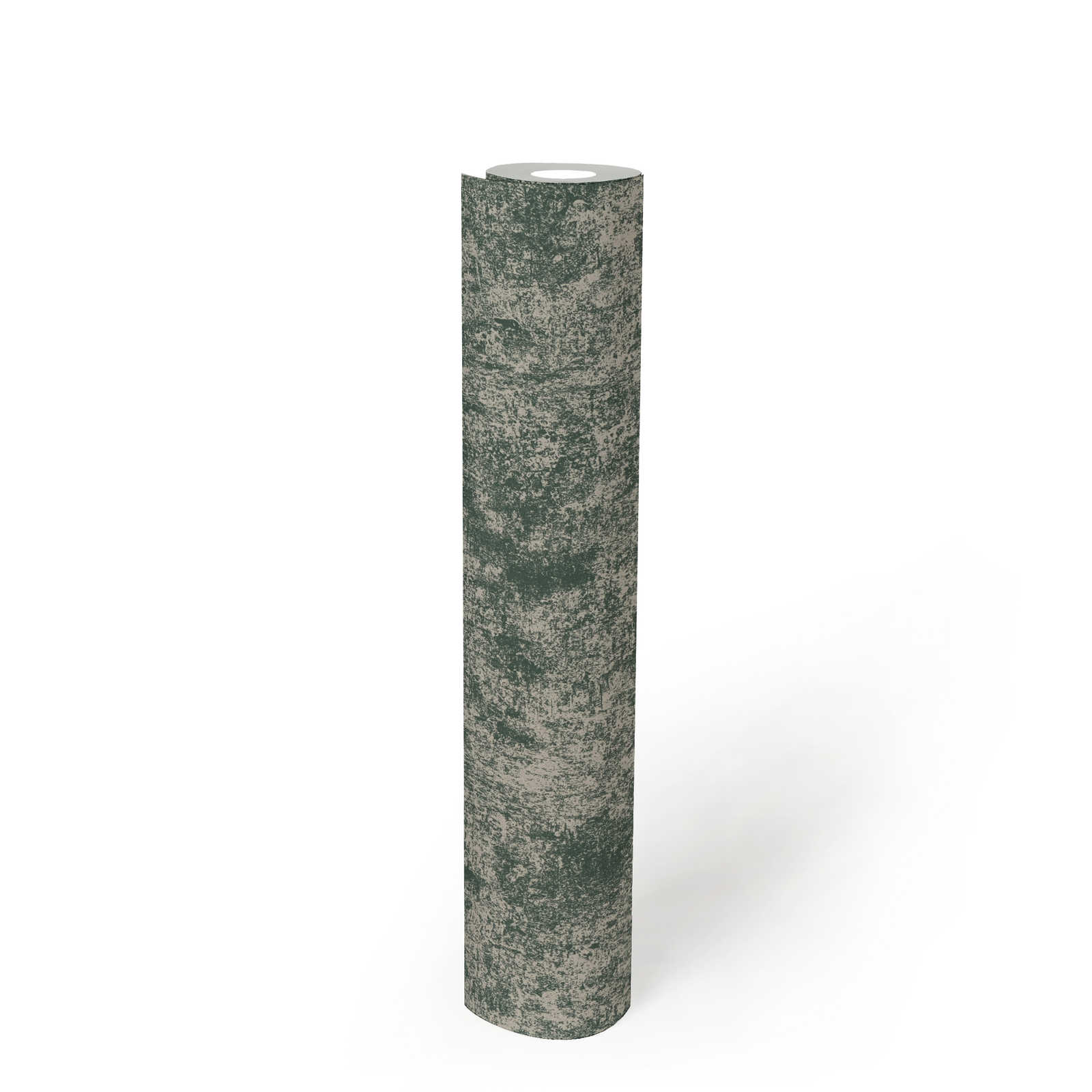             Metalloptik Tapete glänzend glatt – Grün, Creme
        