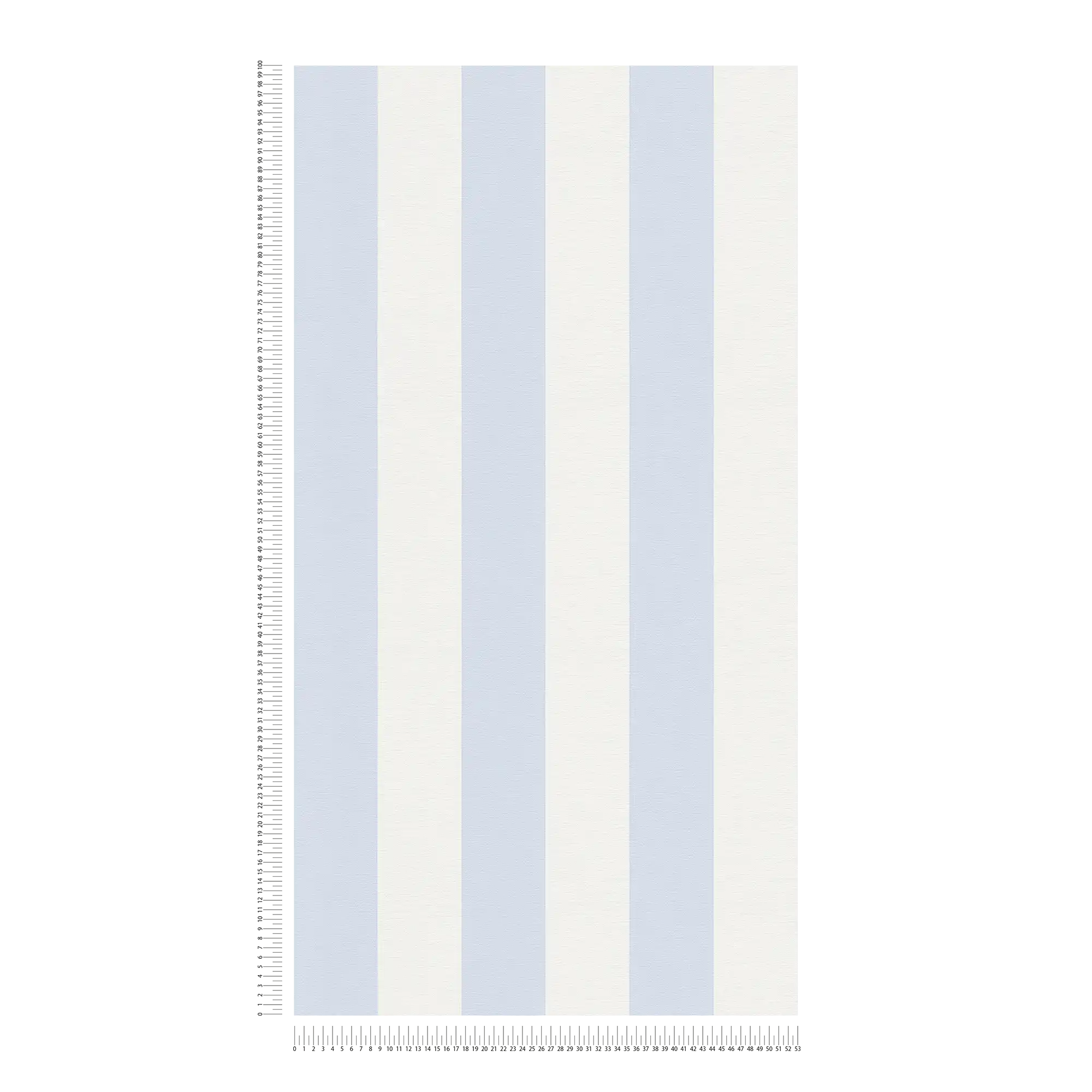             Blockstreifen-Tapete mit Textil-Look für junges Design – Blau, Weiß
        