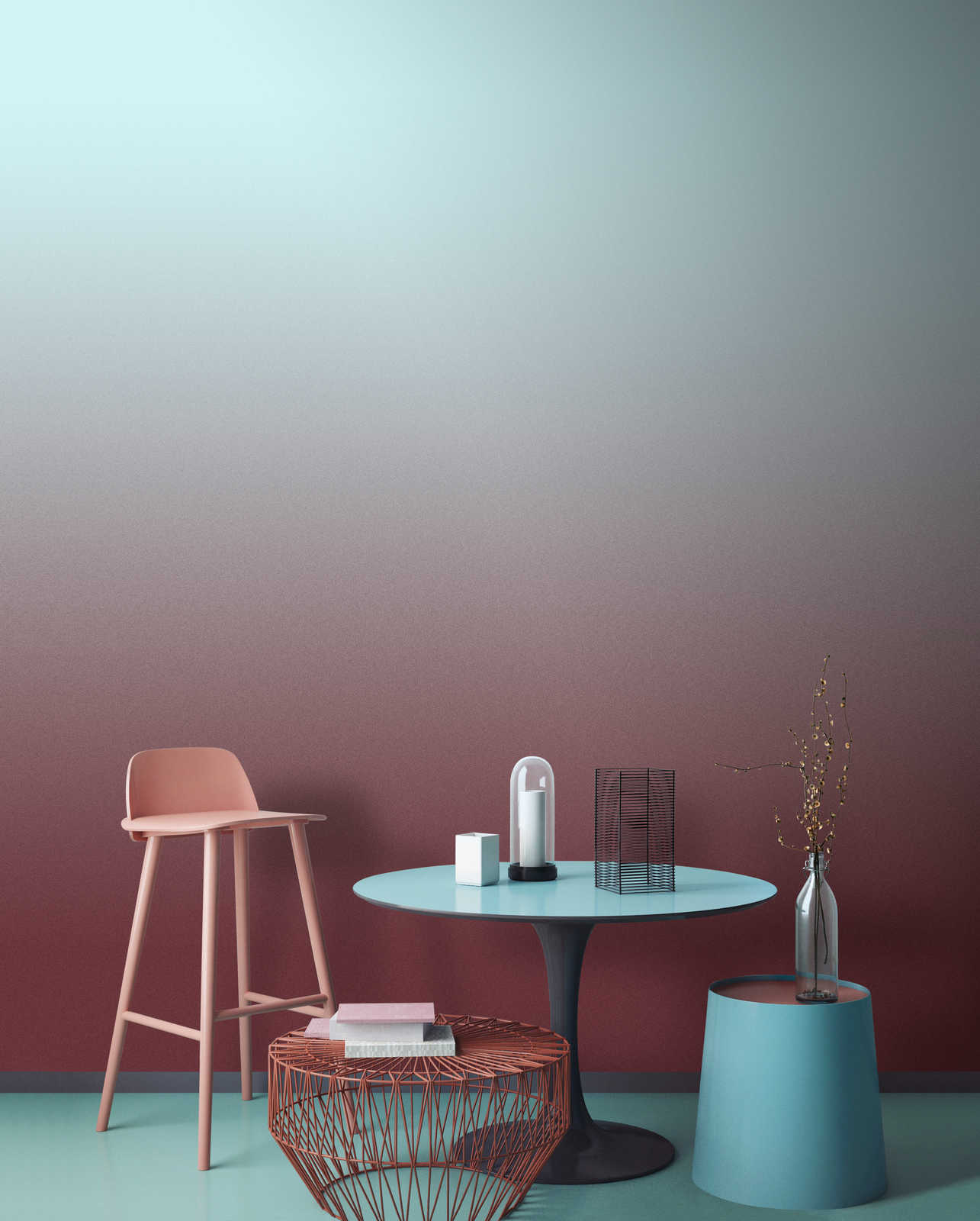             Colour Studio 3 – Ombre Fototapete Hellblau & Weinrot mit Farbverlauf
        