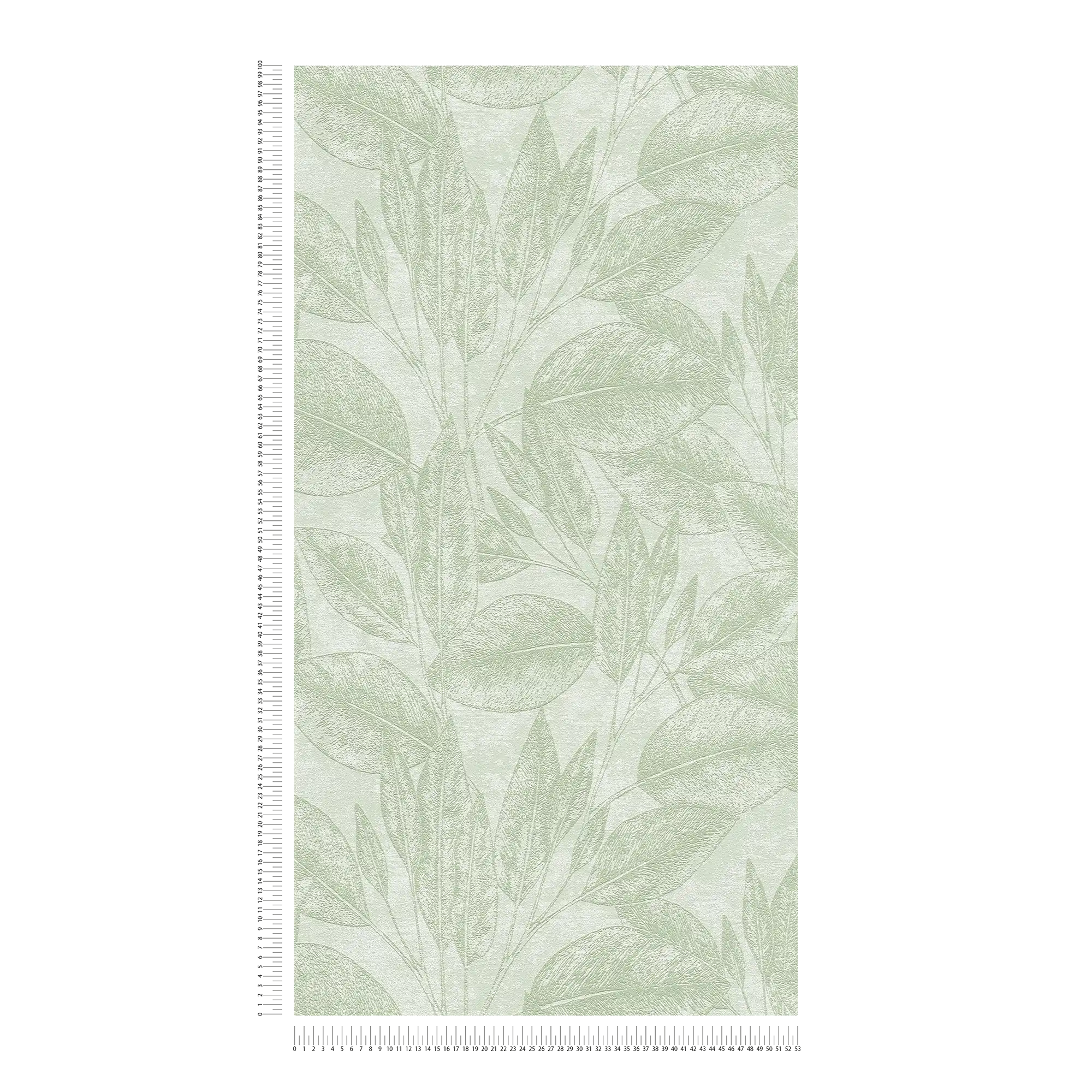             Natürliche Vliestapete mit Blätter & Strukturmuster – Grün
        