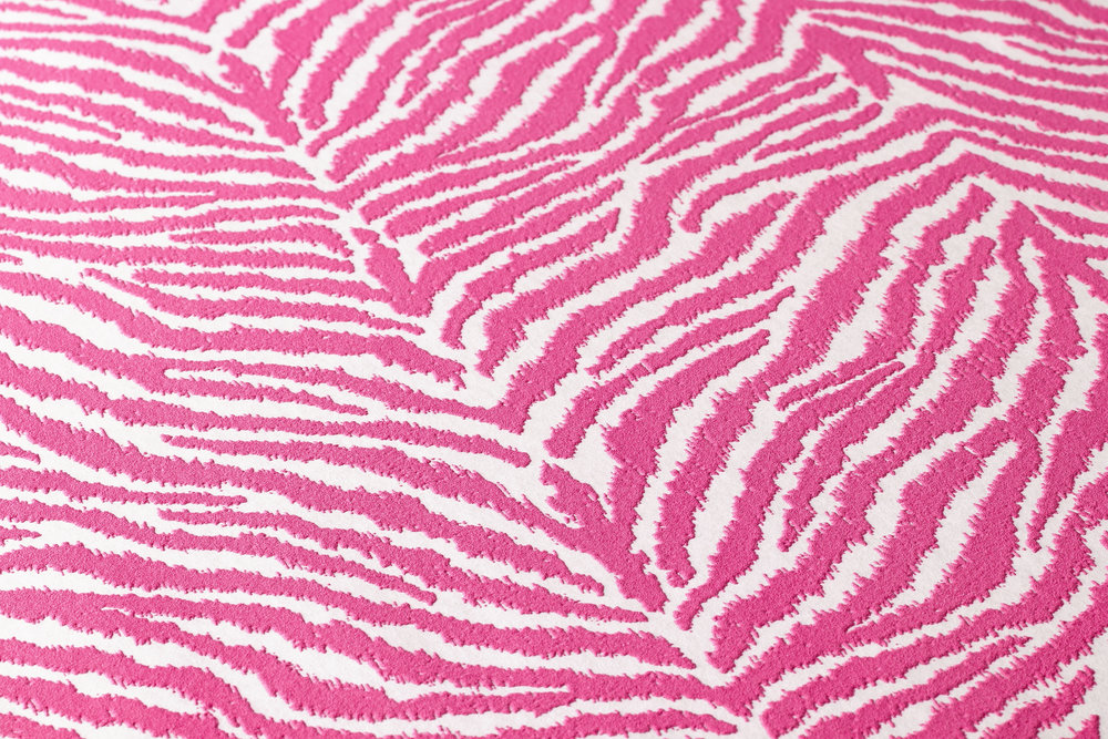             Animal Print Vliestapete Zebra-Muster – Rosa, Weiß
        