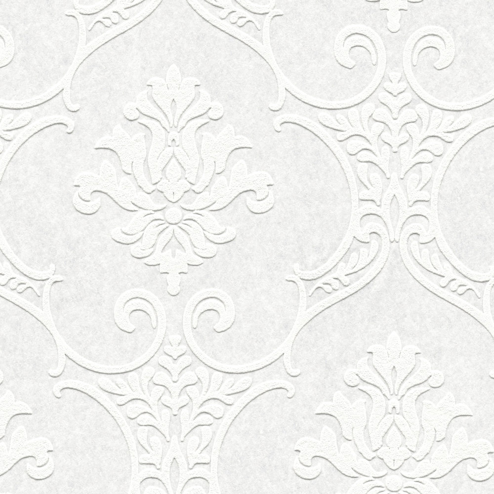             Überstreichbare Tapete Ornament Muster im Vintage Stil
        