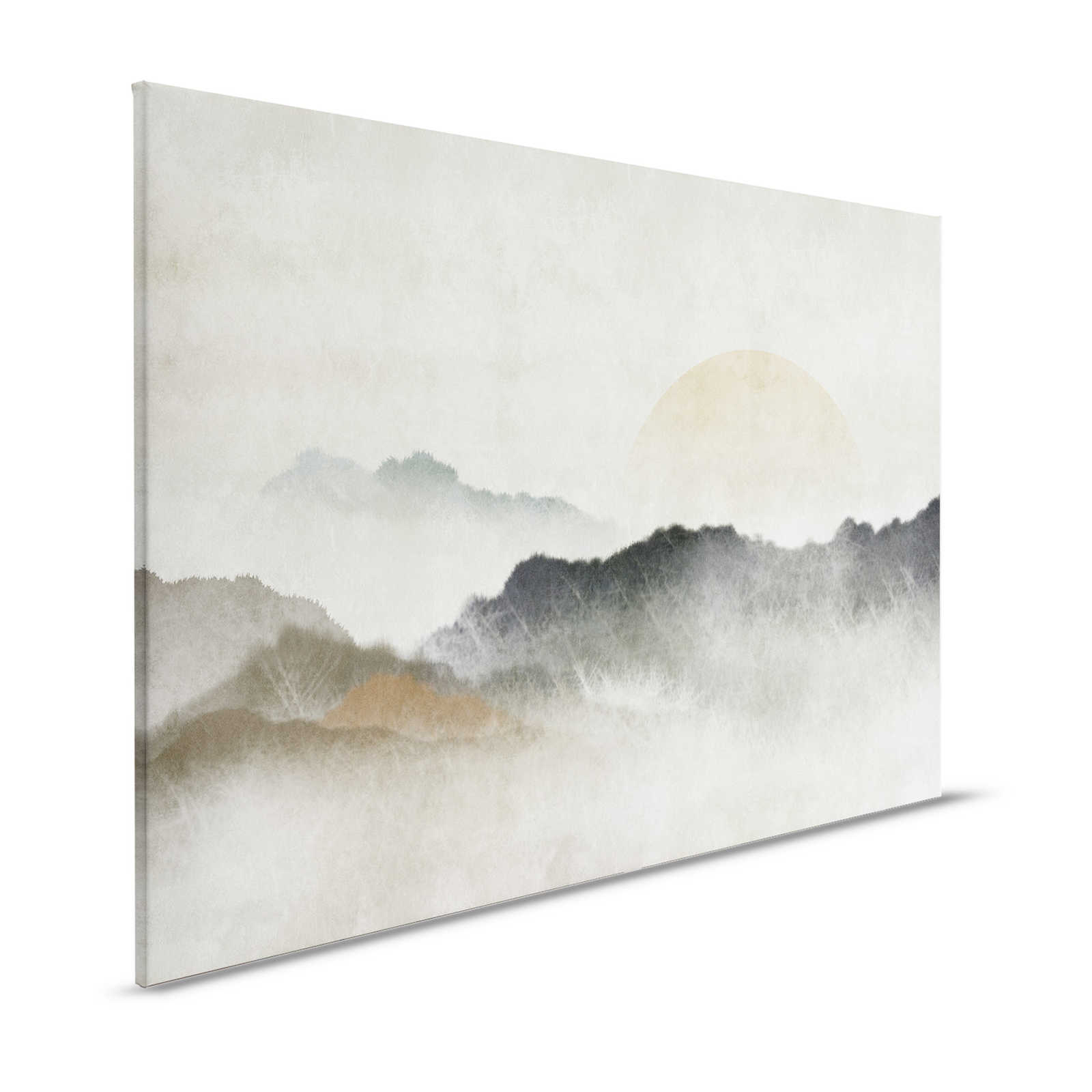 Akaishi 1 - Leinwandbild Asian Print Bergkette im Morgengrauen – 1,20 m x 0,80 m

