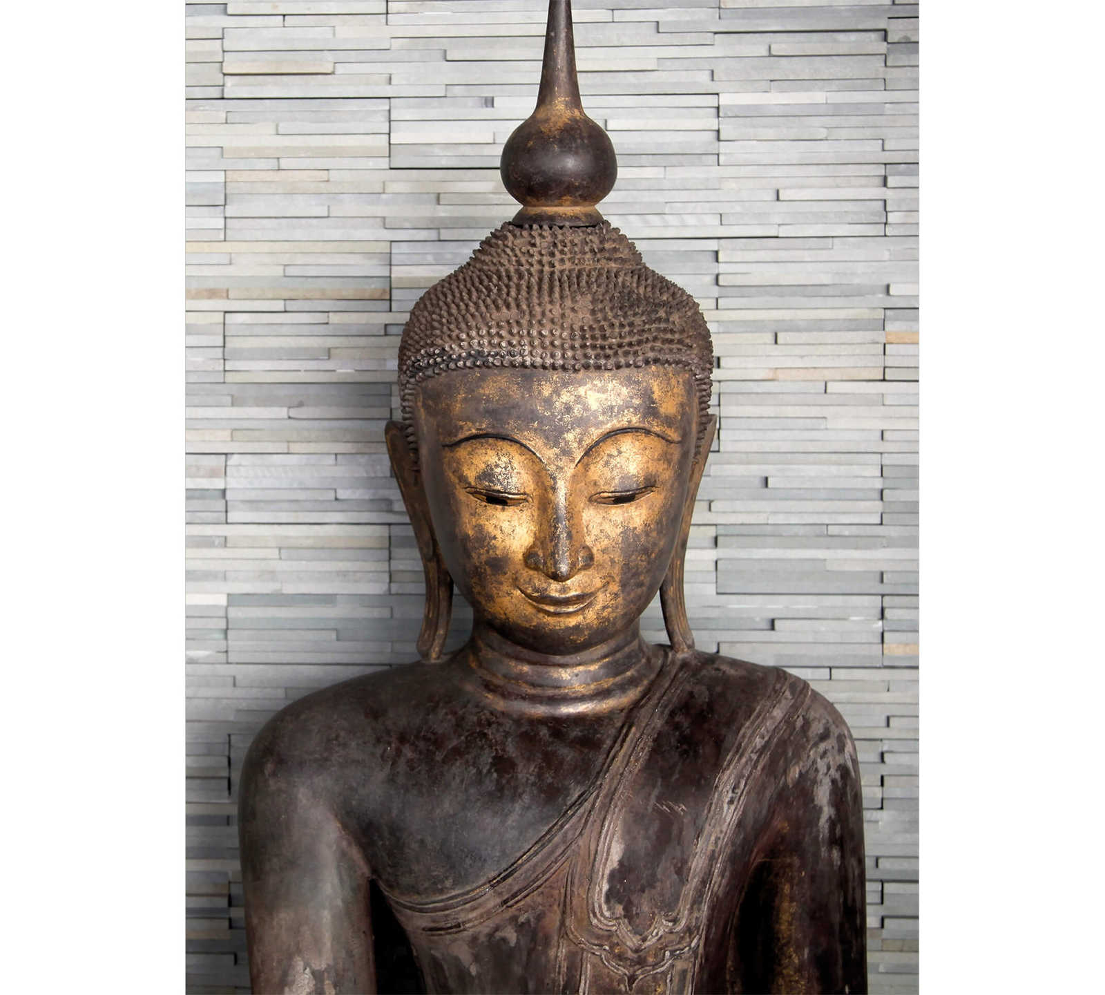 Fototapete schmal mit Buddha – Braun, Grau
