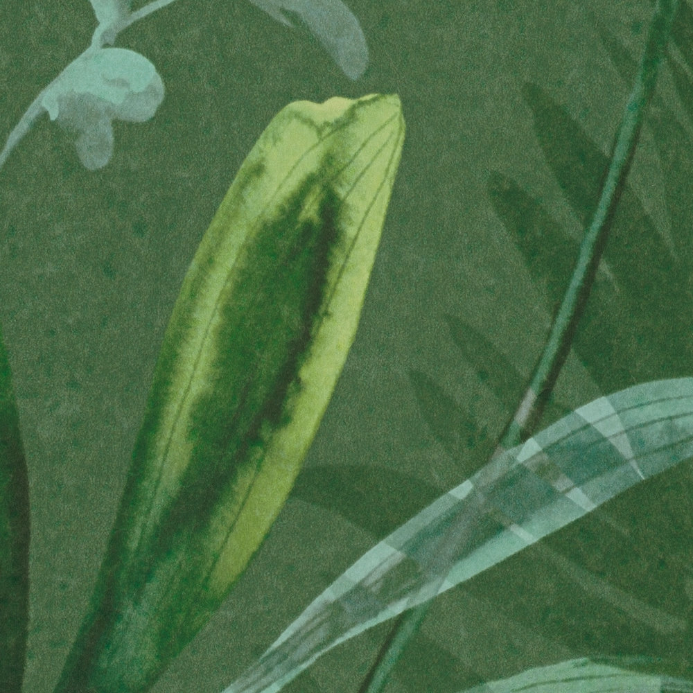             Vliestapete Grün Blätter Muster im Aquarell Stil – Grün
        