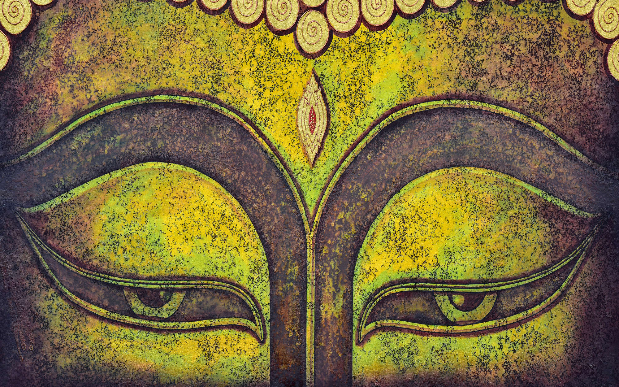             Fototapete Detailaufnahme von Buddhagesicht – Perlmutt Glattvlies
        