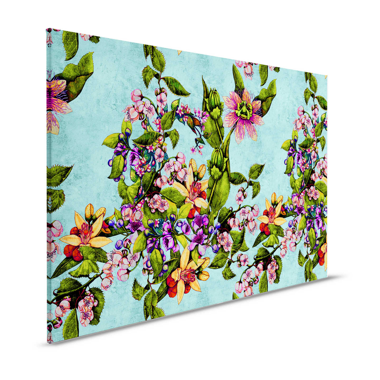 Tropical Passion 1 - Tropisches Leinwandbild mit Blütenmuster – 1,20 m x 0,80 m
